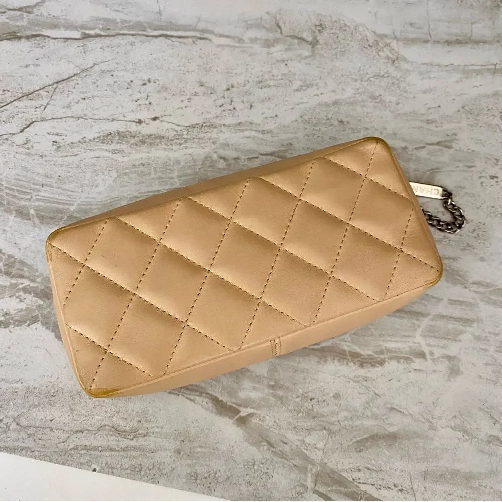 CHANEL CC Cambon line leather pouch Beige/orange - Picture 9 of 15